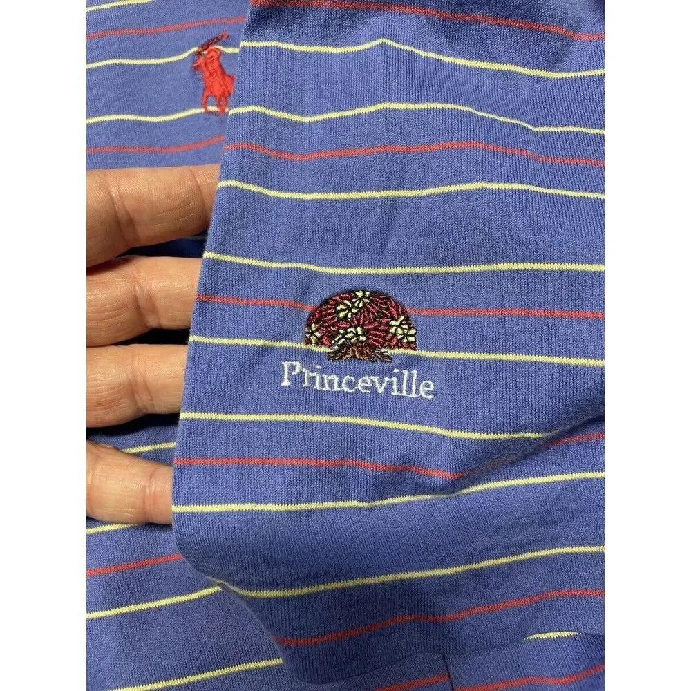 Polo Golf Ralph Lauren Men's‎ Polo Shirt 2XL Purple Striped Shirt Sleeve